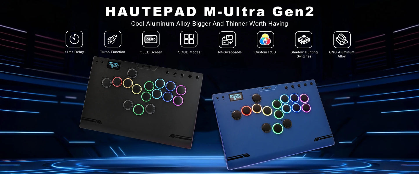 C-AT Magnetic Leverless Hitbox Controller Stickless Arcade Controller Keyboard For PC/PS4/PS5/Switch Hitbox Fightstick