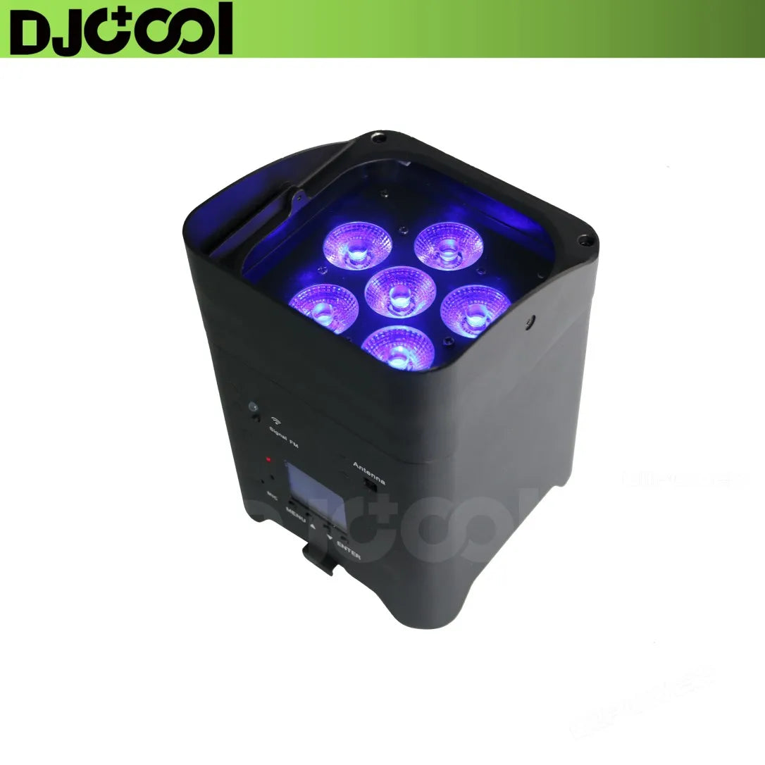 4pcs LED Battery Powered Par Light with bag or 8pcs 6*18w RGBWAUV 6in1 Light with Flightcase Auto/Sound/DMX/Wifi/APP/Remote