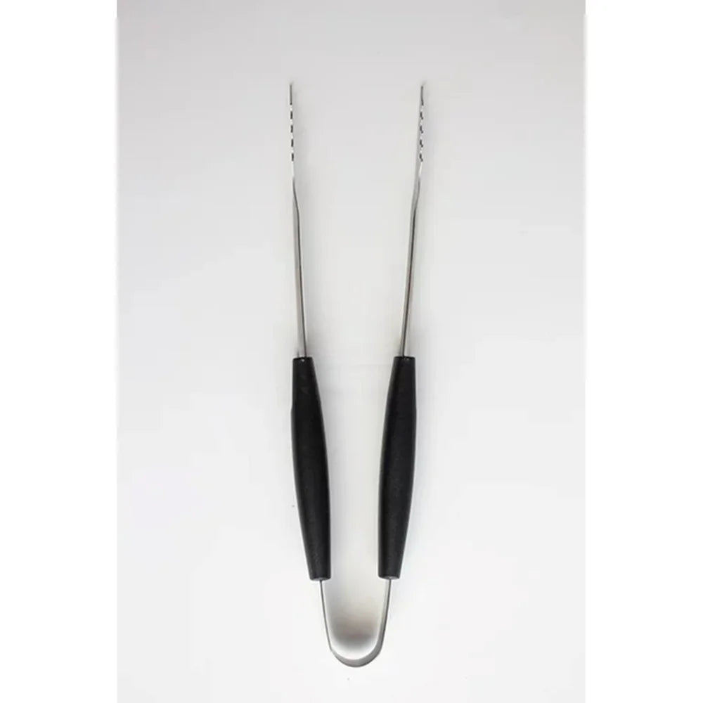 3 Piece Stainless Steel Barbecue Tool Set Fork Tongs Spatula Grilling Utensils Durable Plastic Handle BBQ Cooking