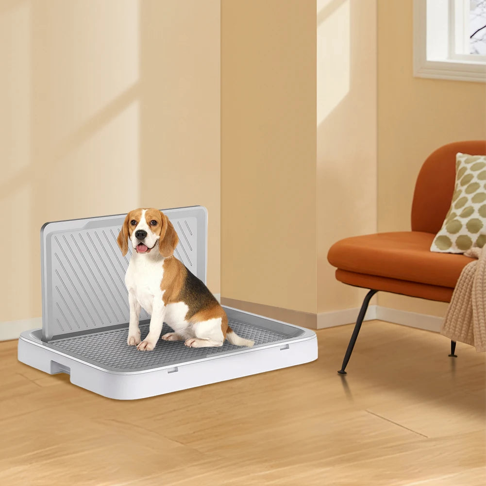 Dog Potty Tray with Pee Wall Pan Trainer Anti-Splash Pet Indoor Dog Training Toilet Dog Potty Trainer Puppy Kitten Cleaning Tool