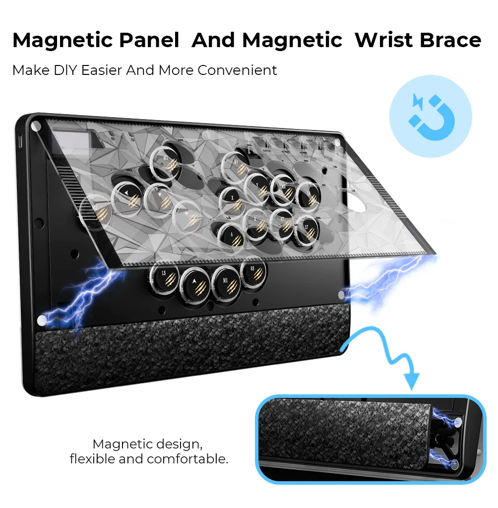 C-AT Magnetic Leverless Hitbox Controller Stickless Arcade Controller Keyboard For PC/PS4/PS5/Switch Hitbox Fightstick