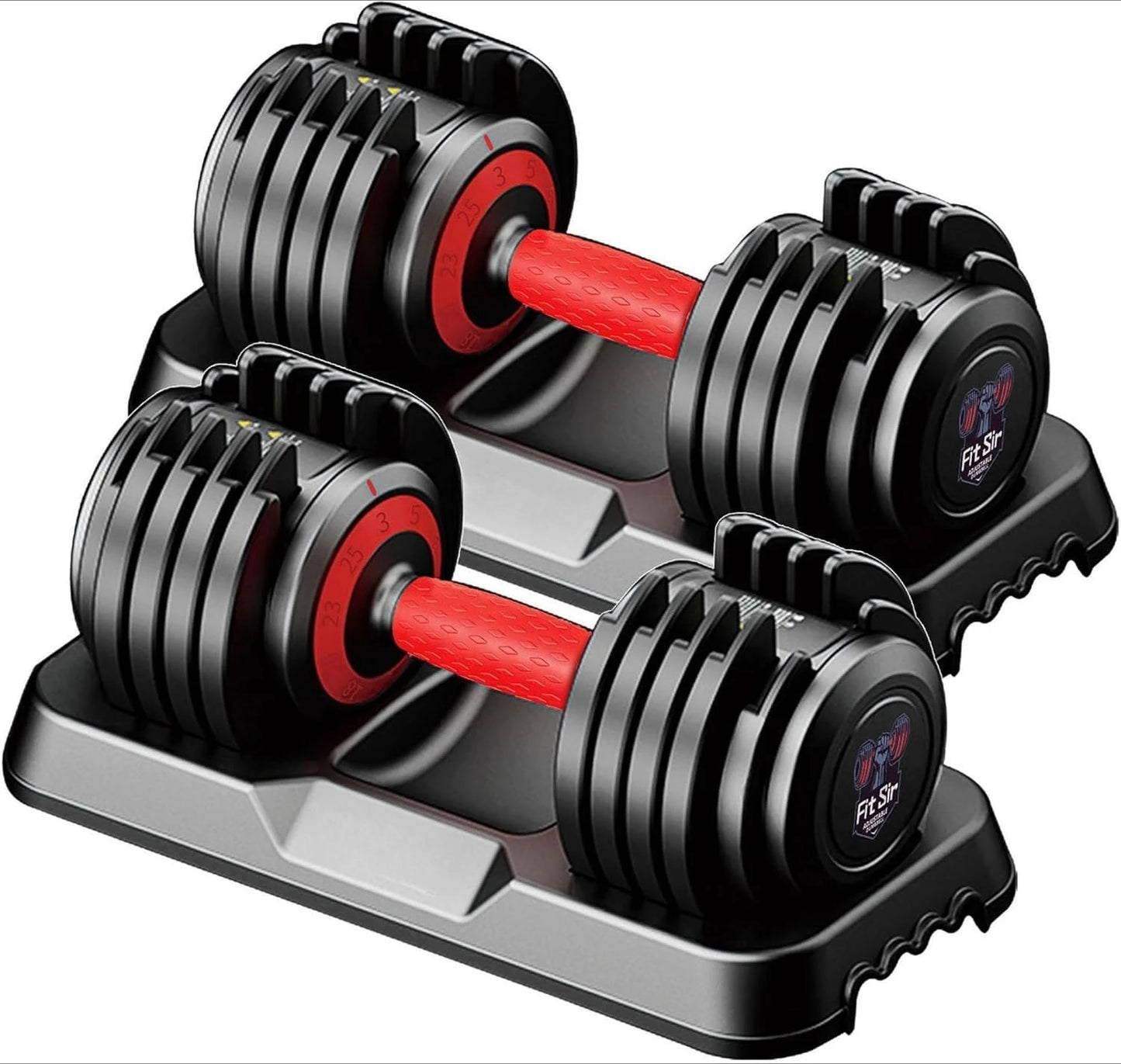 Adjustable Dumbbell Set, 10-in-1 25LB/55LB Ajustable Dumbbells with Safe Locking System, Enclosed Storage Tray, Customized