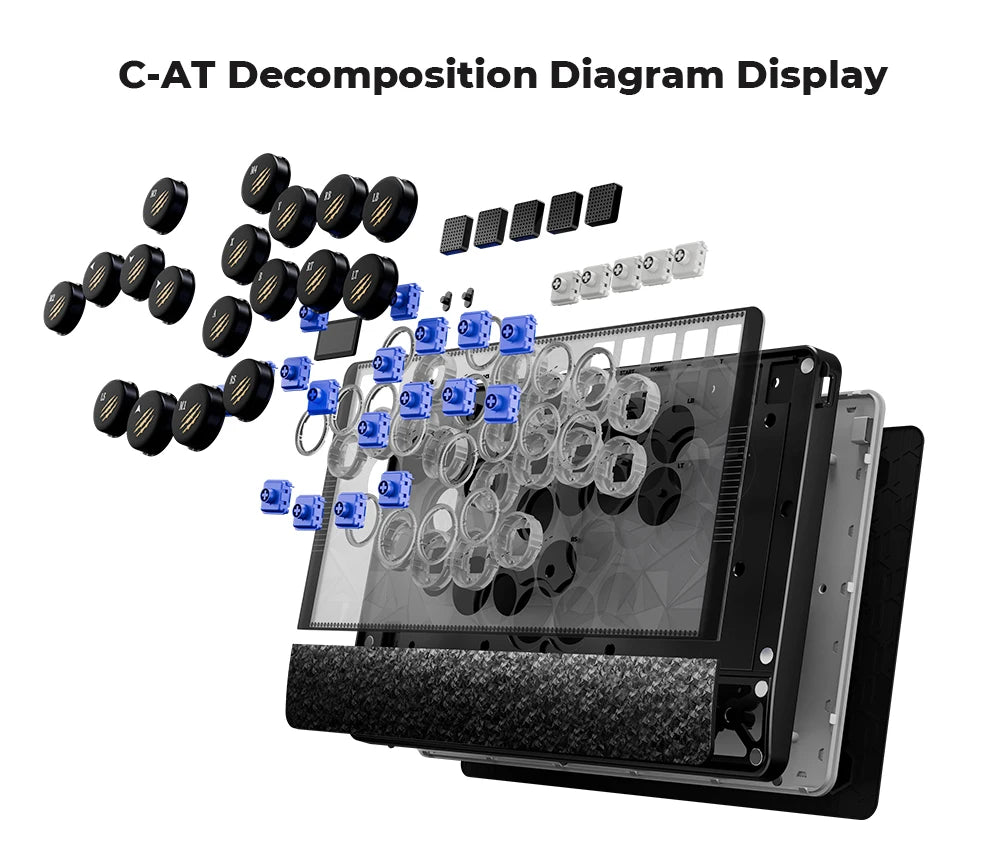 C-AT Magnetic Leverless Hitbox Controller Stickless Arcade Controller Keyboard For PC/PS4/PS5/Switch Hitbox Fightstick