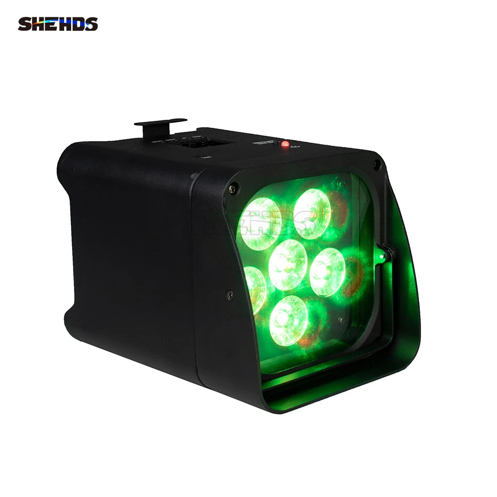 SHEHDS LED 6x18W 6in1 RGBAW+UV Battery Par Light Wireless Remote Control APP Smart Movable Handle For KTV Party Bar Party Home