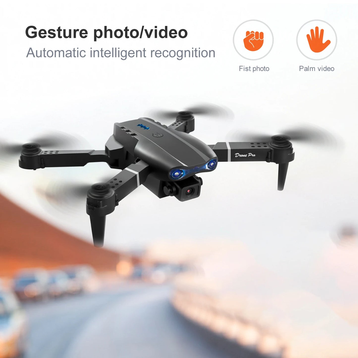 ZNLYRION Dual Camera FPV Drone Optical Flow Hover Foldable RC Quadcopter APP Path Flight Beginner Drone Toy