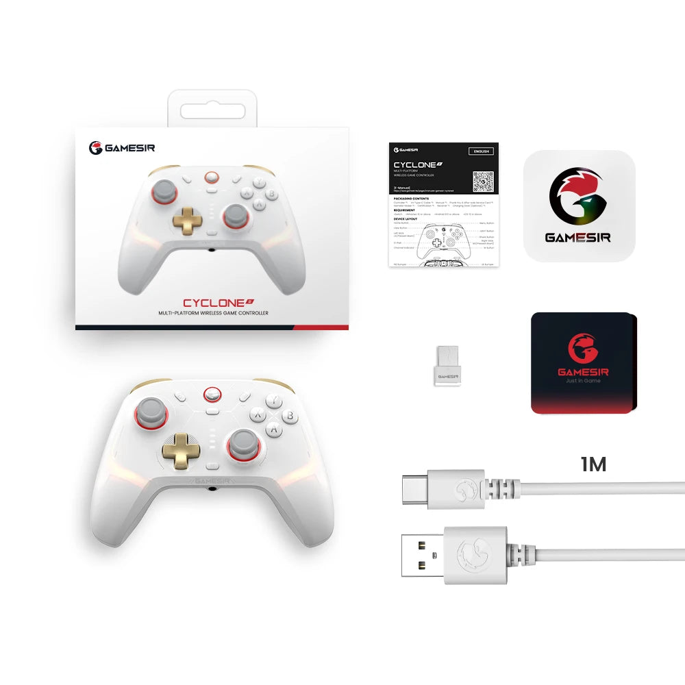 Cyclone 2 Wireless Pro Controller for Nintendo Switch 2 / PC / iPhone / Android - Hall Effect, Tri-Mode (BT/2.4G/USB)