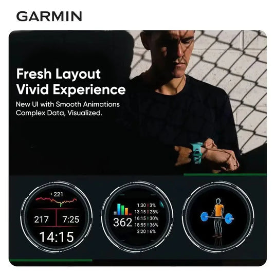 Garmin Forerunner 265 GPS 46mm Smartwatch 1.3" AMOLED Touchscreen Display Heart Rate Monitoring Training Metric Message Notice