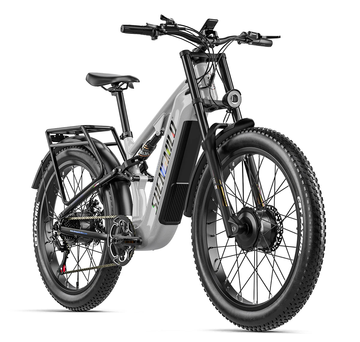 Shengmilo S600 26 inches adult electric mountain bike, 2000W dual motor ebike 7-speed electric bicycle，Fat Tire ebike17.5ah