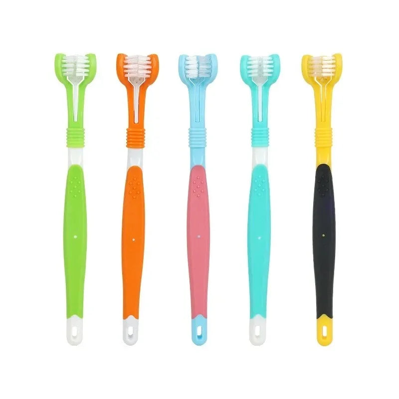 3-Sided Pet Toothbrush Dog Plastic Toothbrush Removing Bad Breath Tartar Cleaning Mouth Pet Dental Care Cat Cleaning Mouth
