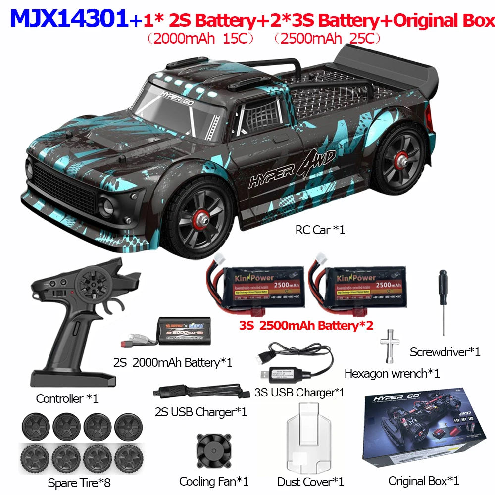 RC MJX 14304 14303 14302 High Speed Drift Car  With Gyroscope - Electric Toy for Kids Volkswagen Racing Gift