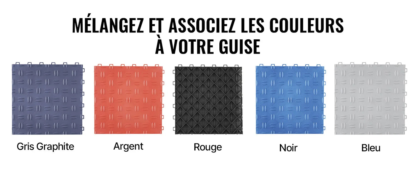 Garage Tiles Interlocking Garage Floor Covering Tiles Non-Slip Double-Sided Texture for Garages Basements Repair Shops