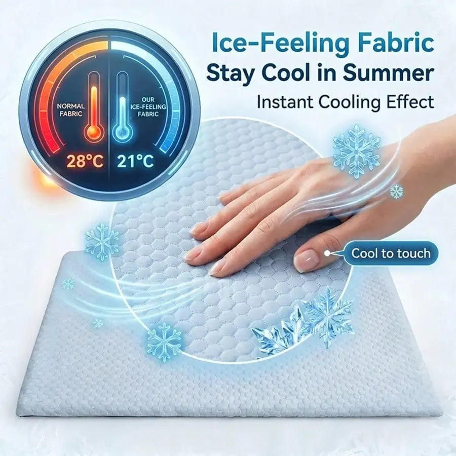 1pc Sponge Cooling Cat Bed, Thick Padding Comfortable Cool Breathable Cat Nest, Non-Slip And Washable Cooling Small Dog Bed, Suitable For All Seasons