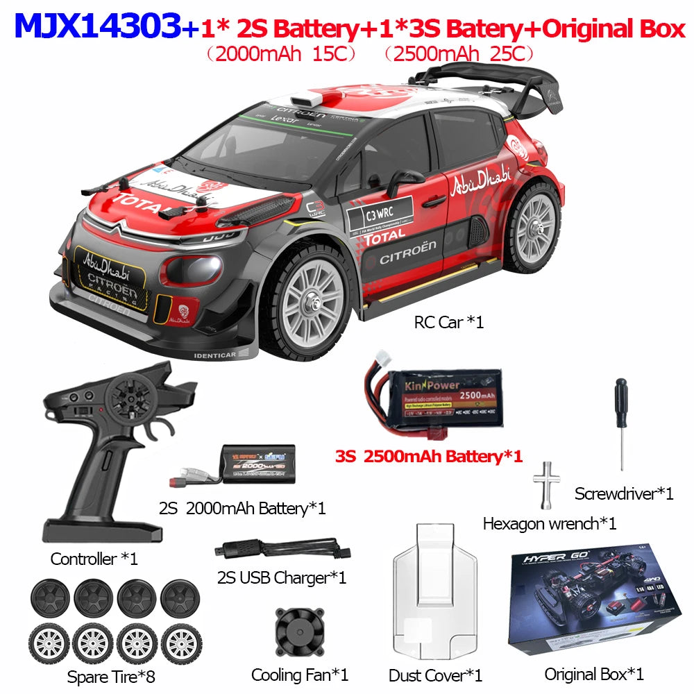 RC MJX 14304 14303 14302 High Speed Drift Car  With Gyroscope - Electric Toy for Kids Volkswagen Racing Gift