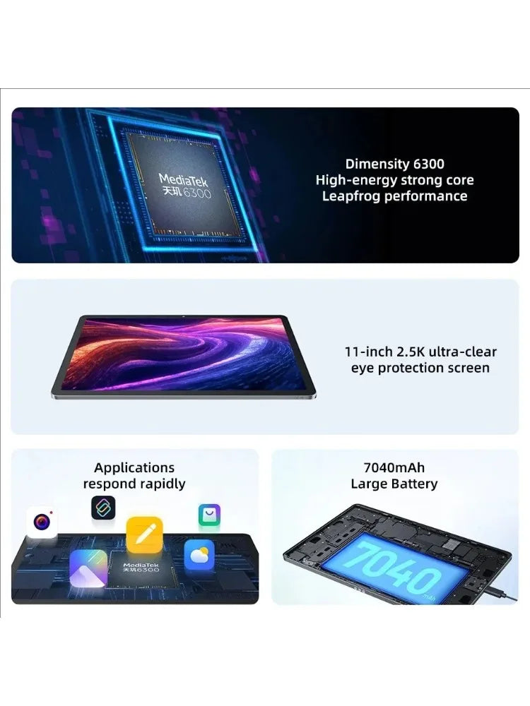 Original CN Lenovo Xiaoxin Pad 11 2025 Tab 128GB 256GB ROM MTK Dimensity 6300 11" 2.5K Screen 7040mAh WIFI Android Pads Tablet
