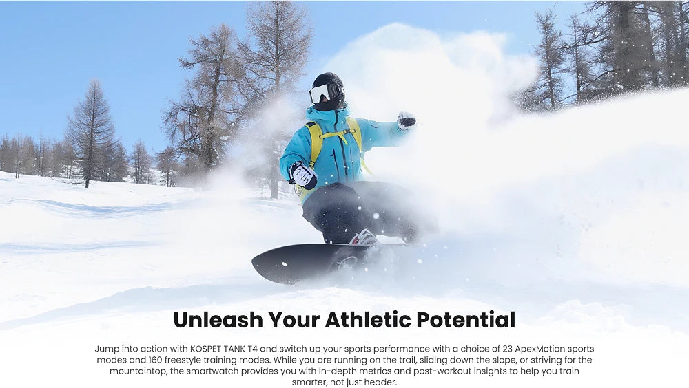 T4 Smart Watch for Men 6-Sat GPS Offline Maps 10ATM Waterproof Heart Rate Diving Skiing Hiking for Android iOS