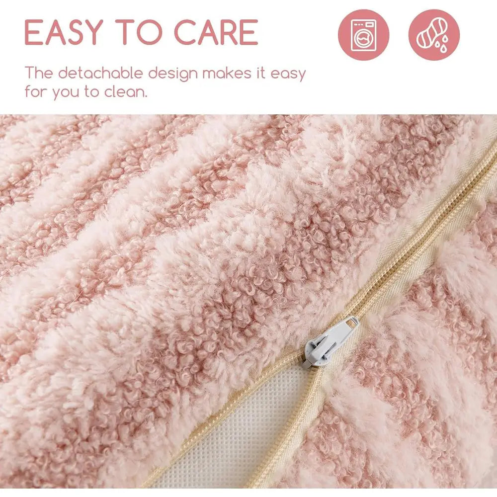 Double-Layer Orthopedic Plush Pet Couch, Multifunctional Sofa Nest Bed for Small Cats and Dogs, Pink (21x15x8 inch)