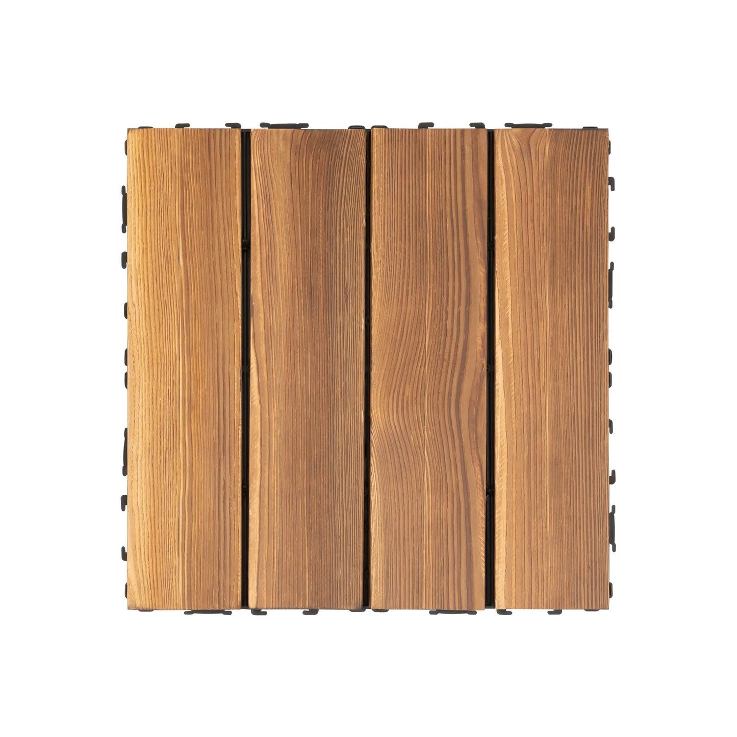 12''x12'' 36Pcs Patio Deck Tiles Wood Plastic Composite Interlocking Decking Tiles for Indoor & Outdoor Waterproof Brown