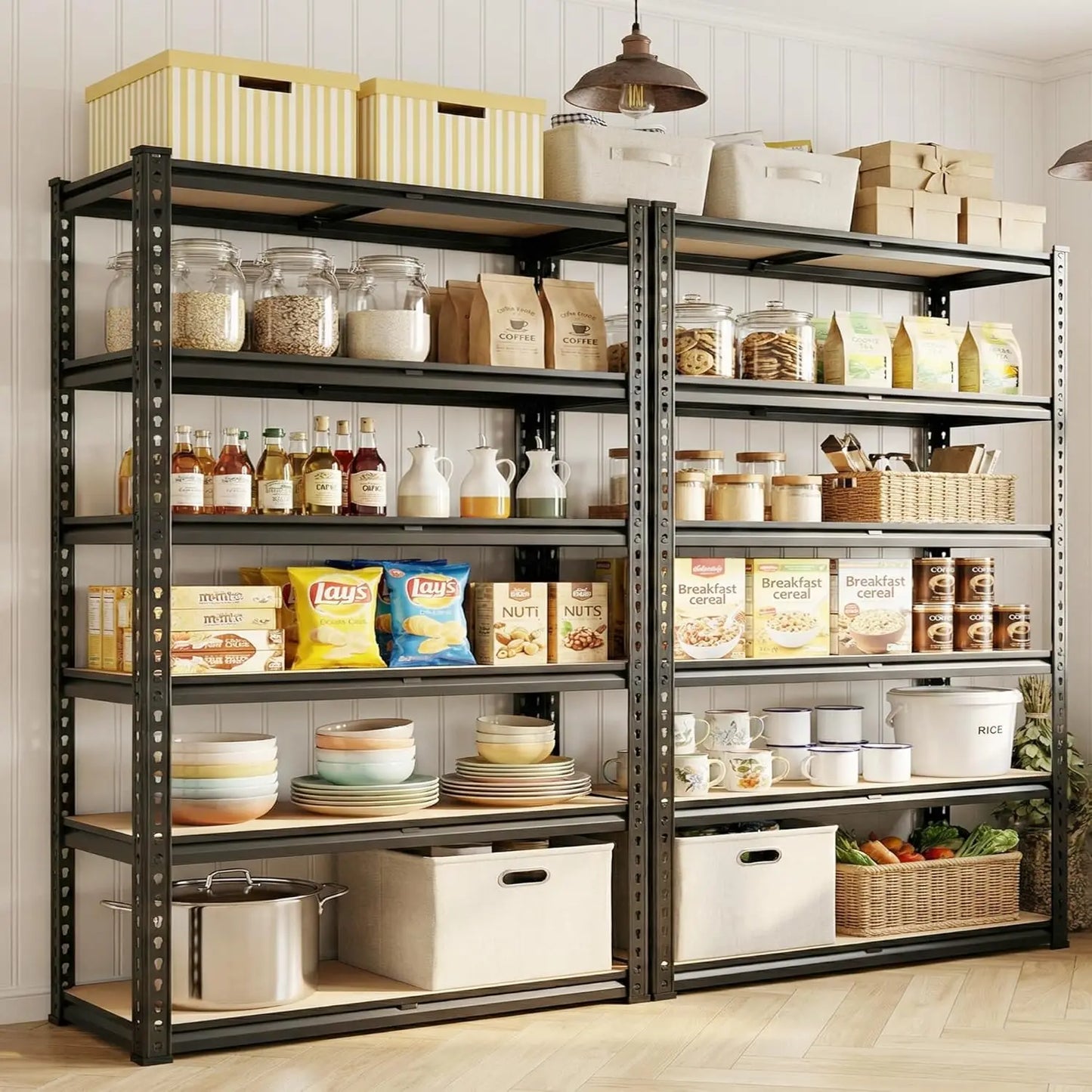 5 Tier Storage Shelves 2100LBS Garage Shelving, Adjustable Shelving Units, Metal Utility Shelf for Kitchen Pantry, Customized