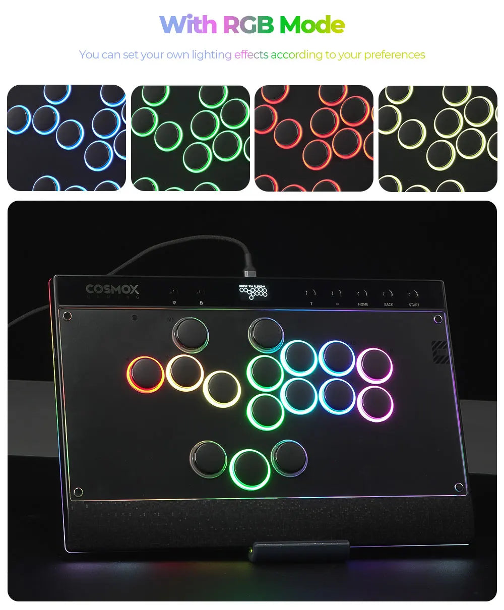New C16 Orange Magnetic Stickless Arcade Stick Leverless Hitbox Controller for For PC/PS4/PS5/Switch Leverless Stick