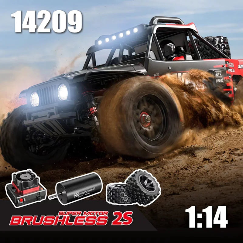 MJX 14209 14210 V3.0 1/14 RC Car 4WD Hyper Go 75km/h Brushless 2.4G Remote Control Truck Off-road Racing RC Truck Hobby RC Toy