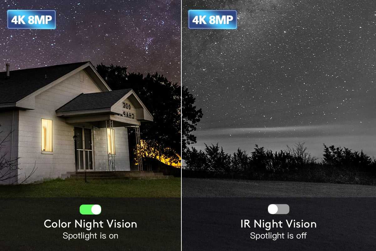 Ctronics Real 4K Outdoor Surveillance Camera 5G Wifi 8MP 3840x2160P Full Color Night Vision Security IP Camera 360 Auto Tracking