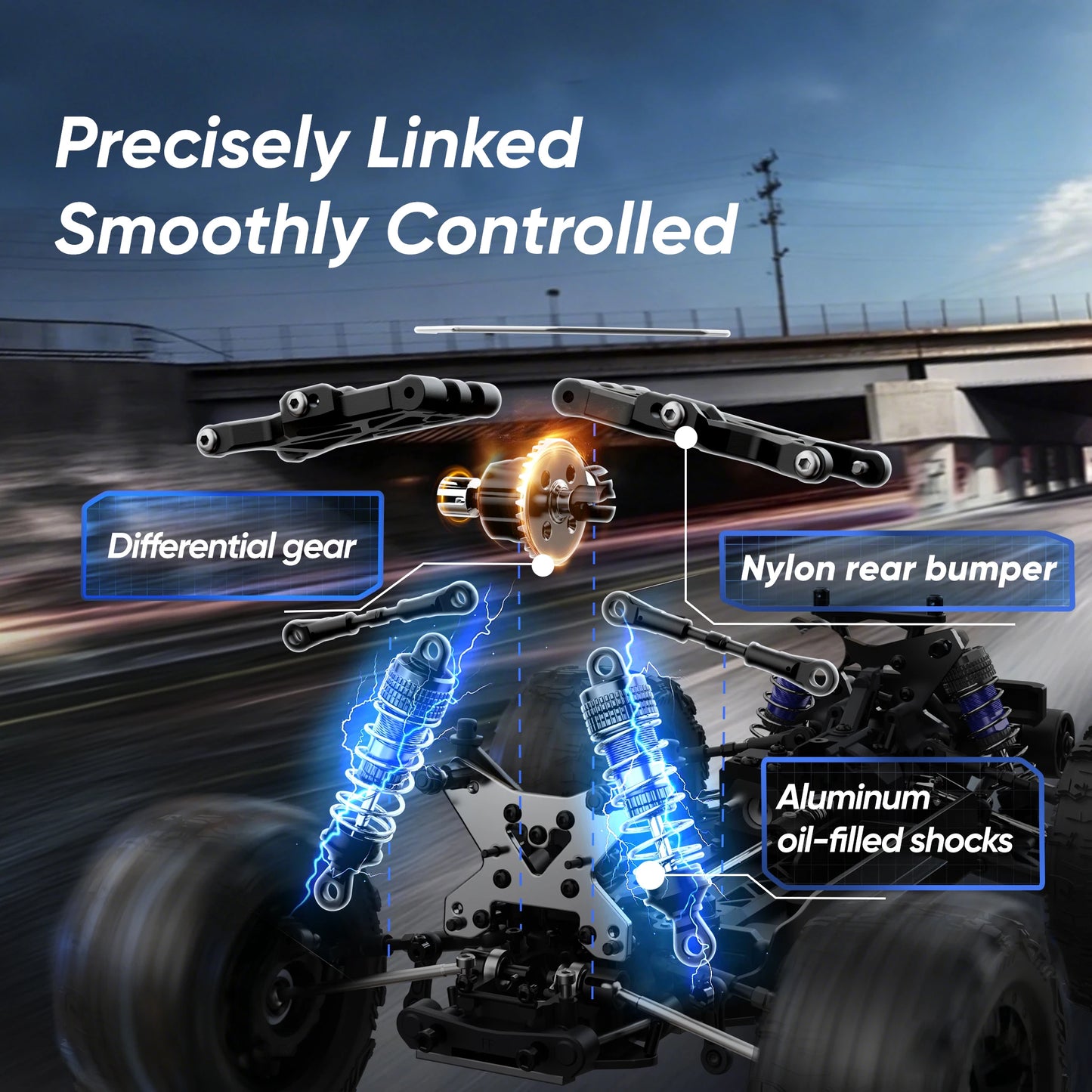 PT14R 1/14 RC Car 80km/h High Speed Off-road RC Truck Brushless 2.4G Remote Control 4WD 3S 35C 2200mAh
