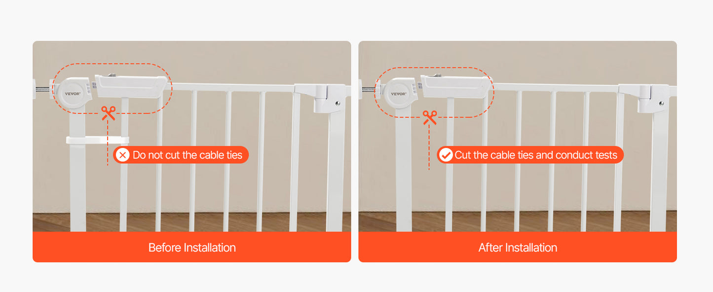 Baby Gate 28/30/36 Inches High Dog Gate Easy Step Walk Thru Child Pet Security Pressure Mount Kit Wall Cups Doorways