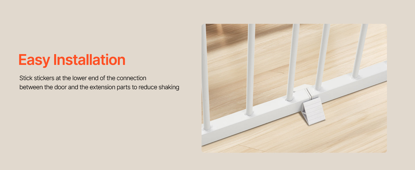 Baby Gate 28/30/36 Inches High Dog Gate Easy Step Walk Thru Child Pet Security Pressure Mount Kit Wall Cups Doorways