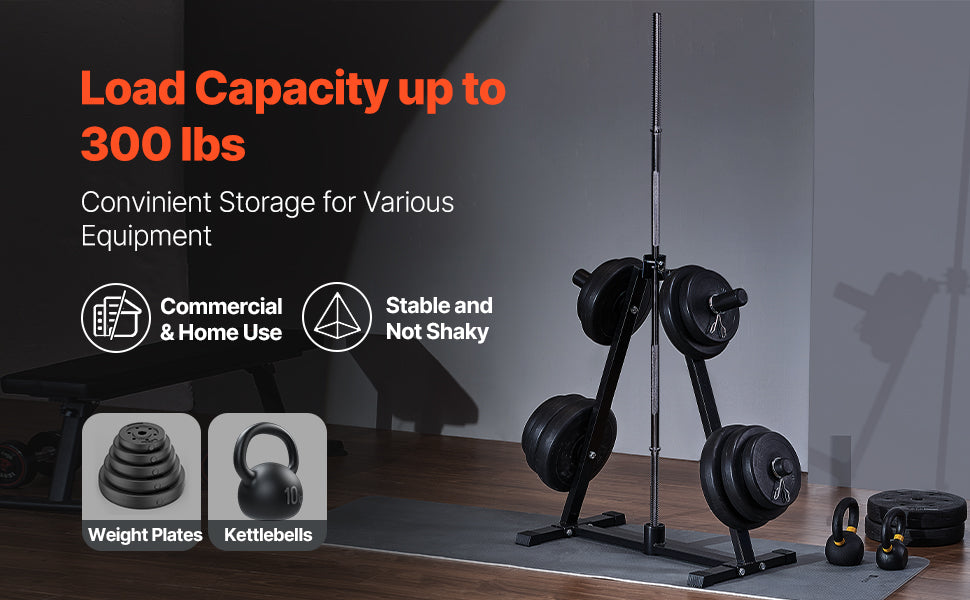 VEVOR Weight Plate Rack A Frame Weight Plate Tree Standard Weight Plate Tree Home Gym Barbell Rack 300 lbs Weight Storage Stand
