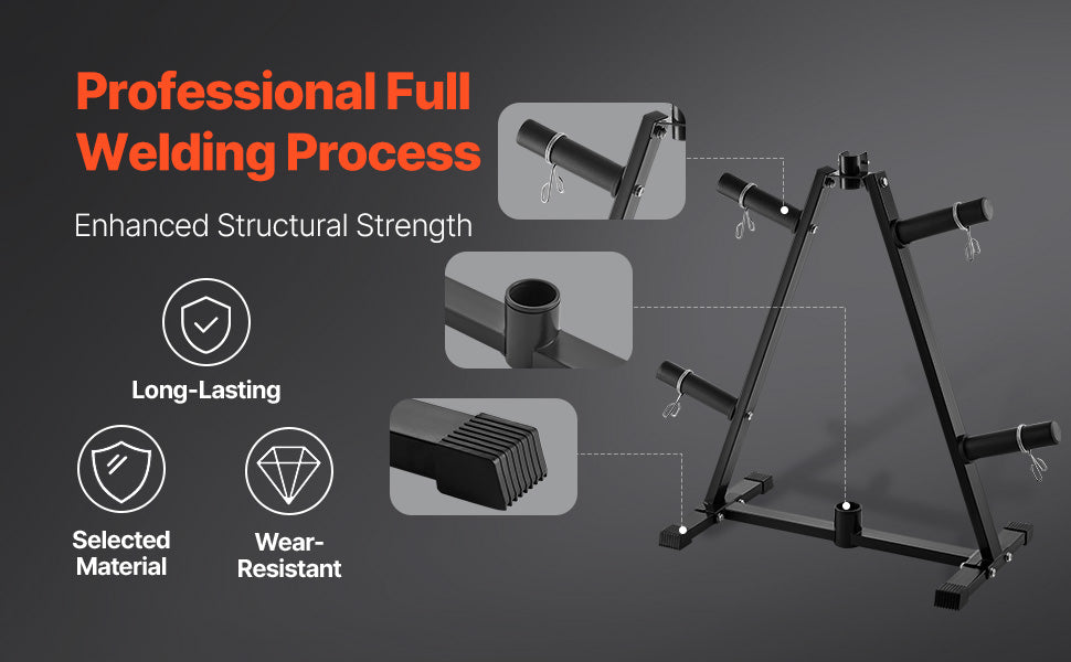 VEVOR Weight Plate Rack A Frame Weight Plate Tree Standard Weight Plate Tree Home Gym Barbell Rack 300 lbs Weight Storage Stand