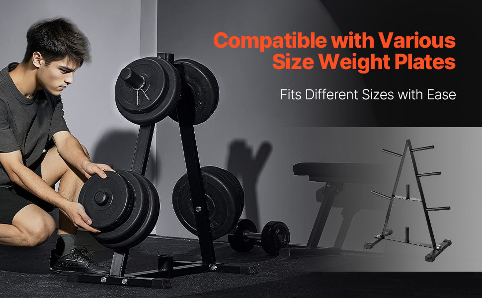 VEVOR Weight Plate Rack A Frame Weight Plate Tree Standard Weight Plate Tree Home Gym Barbell Rack 300 lbs Weight Storage Stand