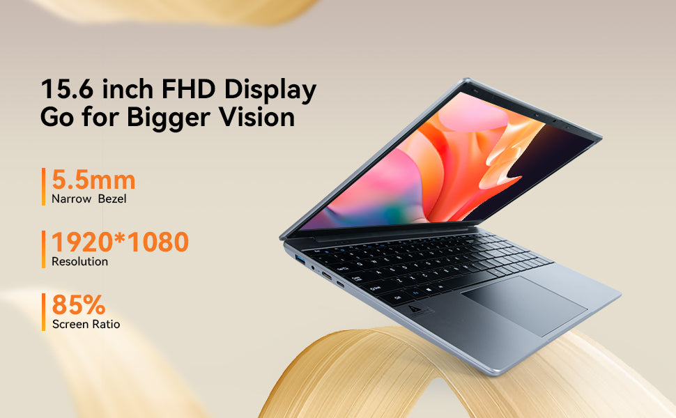 URAO LT1505 15.6 Inch Laptop 16GB DDR4 512GB SSD Intel N5095 IPS Display 1080P Windows11 38000mAh Battery Business Home Laptop