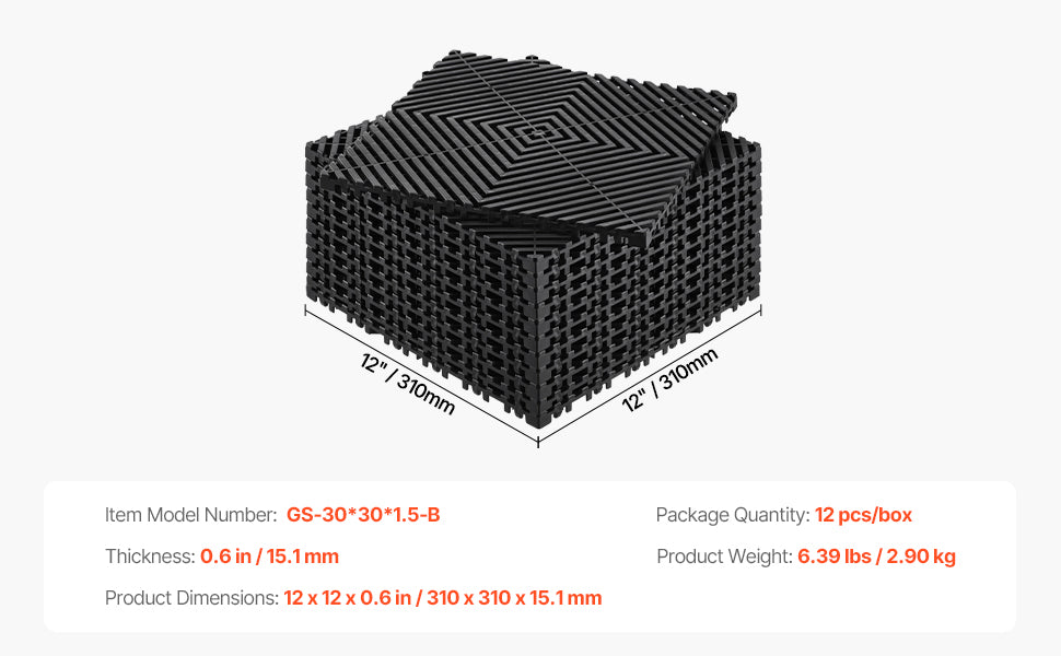 Interlocking Drainage Mat 12inx12in 12/24/40/50/55 Pcs Splicing Mats Non-Slip PP Drainage Floor Tile & Shower Mat