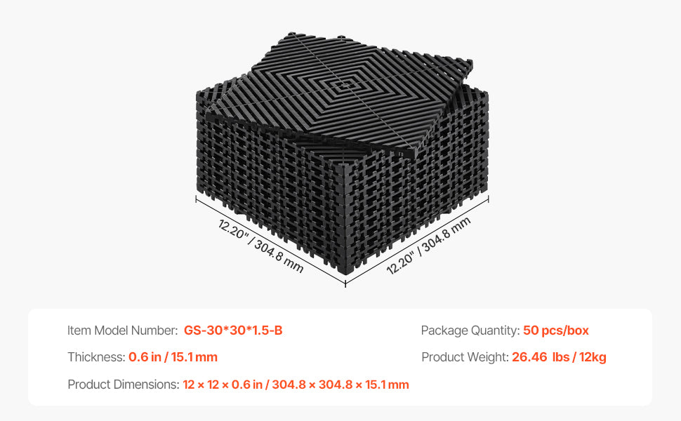 Interlocking Drainage Mat 12inx12in 12/24/40/50/55 Pcs Splicing Mats Non-Slip PP Drainage Floor Tile & Shower Mat