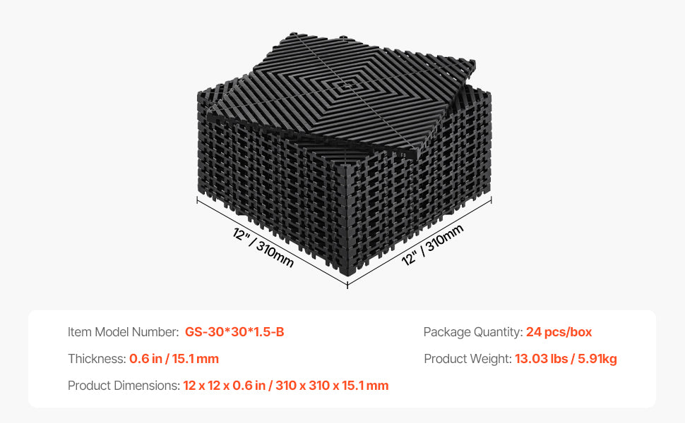 Interlocking Drainage Mat 12inx12in 12/24/40/50/55 Pcs Splicing Mats Non-Slip PP Drainage Floor Tile & Shower Mat