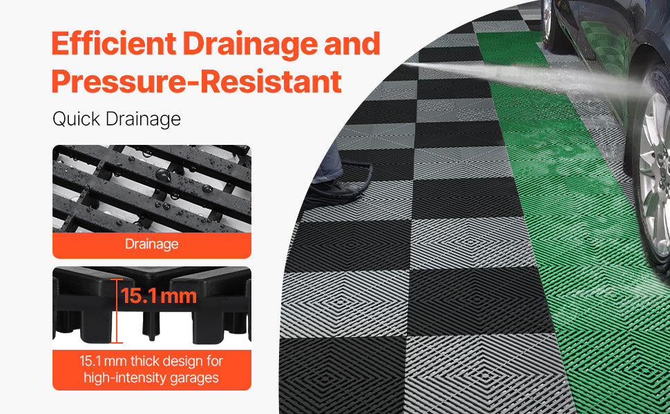 Interlocking Drainage Mat 12inx12in 12/24/40/50/55 Pcs Splicing Mats Non-Slip PP Drainage Floor Tile & Shower Mat