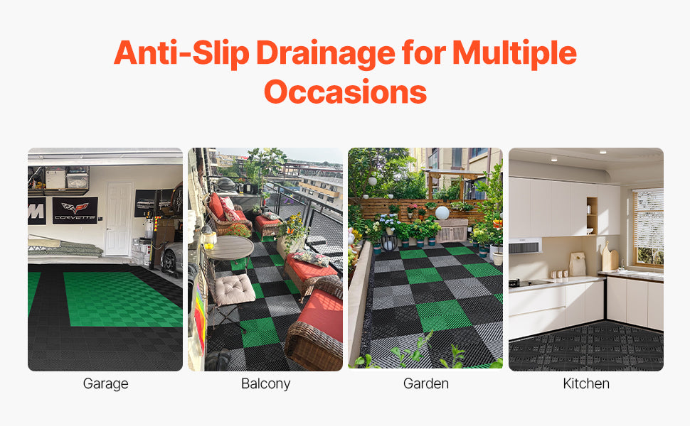 Interlocking Drainage Mat 12inx12in 12/24/40/50/55 Pcs Splicing Mats Non-Slip PP Drainage Floor Tile & Shower Mat