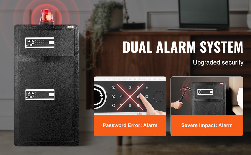 Single Door 4.0 cu.ft Safe Box w/ Key Lock Password & Fingerprint Safe Lock Box with Fireproof Bag Key Rack & LED Light