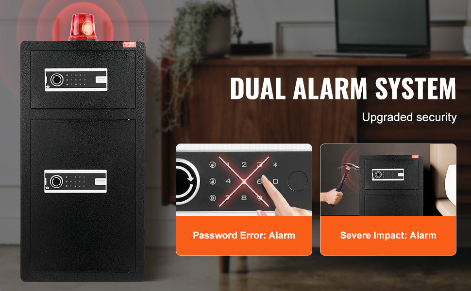 Single Door 4.0 cu.ft Safe Box w/ Key Lock Password & Fingerprint Safe Lock Box with Fireproof Bag Key Rack & LED Light
