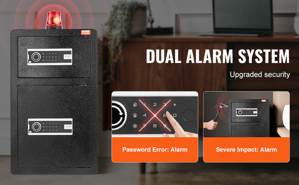 Single Door 4.0 cu.ft Safe Box w/ Key Lock Password & Fingerprint Safe Lock Box with Fireproof Bag Key Rack & LED Light