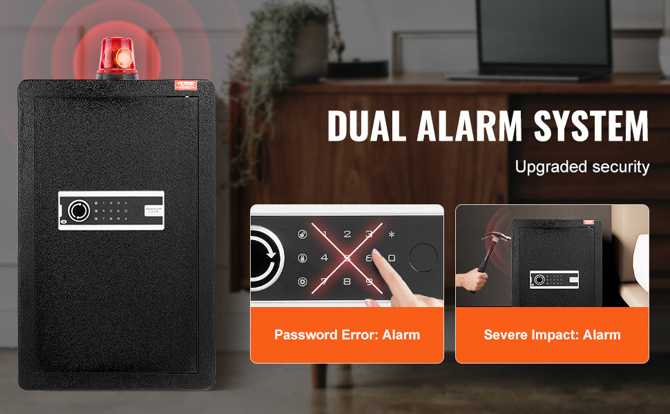 Single Door 4.0 cu.ft Safe Box w/ Key Lock Password & Fingerprint Safe Lock Box with Fireproof Bag Key Rack & LED Light