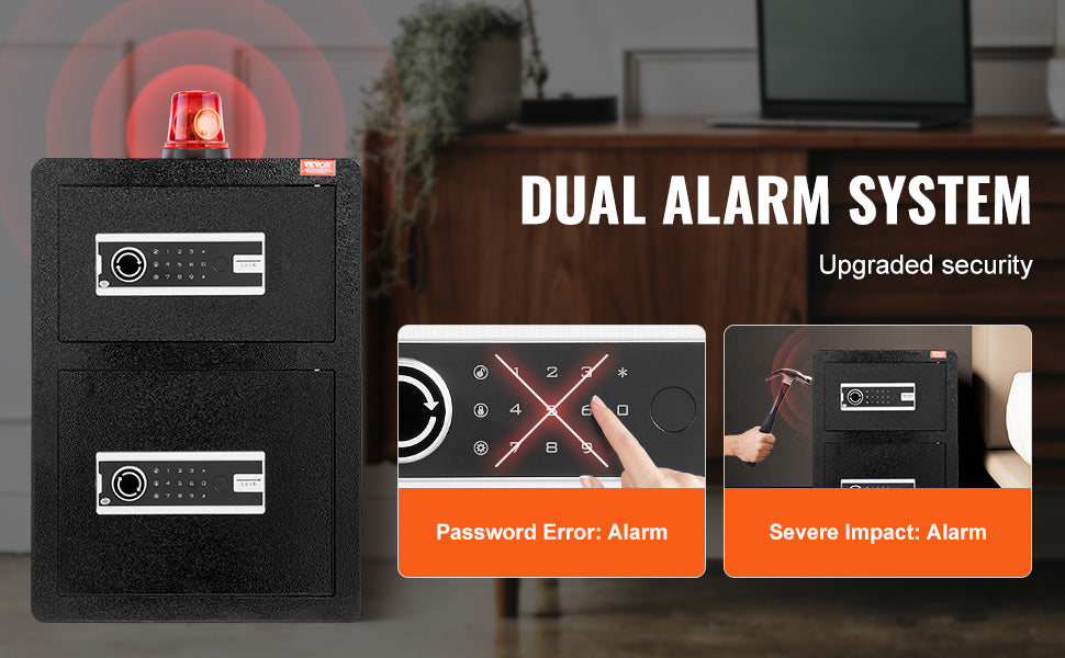 Single Door 4.0 cu.ft Safe Box w/ Key Lock Password & Fingerprint Safe Lock Box with Fireproof Bag Key Rack & LED Light